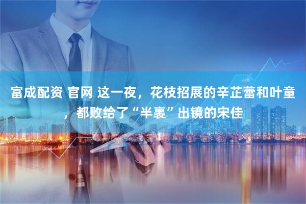 富成配资 官网 这一夜，花枝招展的辛芷蕾和叶童，都败给了“半裹”出镜的宋佳