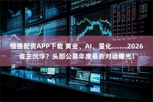 恒捷配资APP下载 黄金、AI、量化……2026谁主沉浮？头部公募年度最新对话曝光！