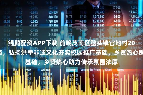 鲲鹏配资APP下载 前晚茂南区鳌头镇官地村200名武术学员汇演，弘扬洪拳非遗文化夯实校园推广基础，乡贤热心助力传承氛围浓厚